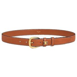 Céline Cinto Vivienne em couro de bezerro natural Tan Marrom