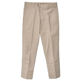 Loro Piana Pantaloni Chino Fantasy Flat Taglia Light Beige Cotone Marrone