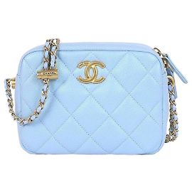 Chanel Borsa Camera Mini Sky Blue Blu