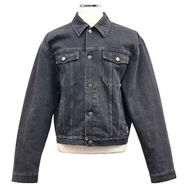 Gucci Lettering Patch Black Denim Washing Jacket Multiple colors