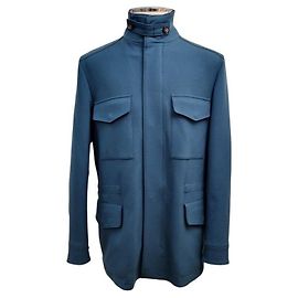 Loro Piana Traveler Virgin Wool Jacket Blue