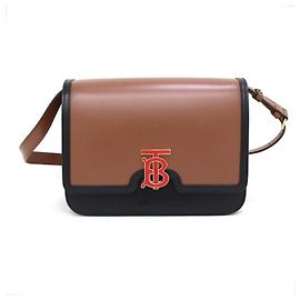 Burberry Bolsa de Ombro TB Medium em couro Marrom