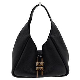 Givenchy Mini mala hobo e mala de ombro em pele granulada preta Preto