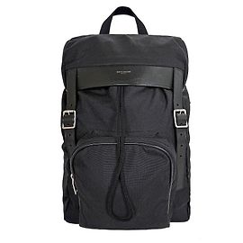 Saint Laurent Canvas One Pocket Backpack Black Black