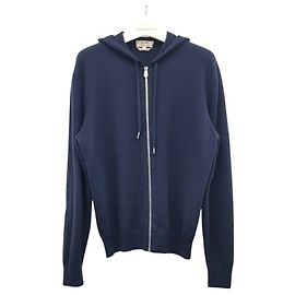Hermès Giacca con cappuccio e zip in cashmere Nero