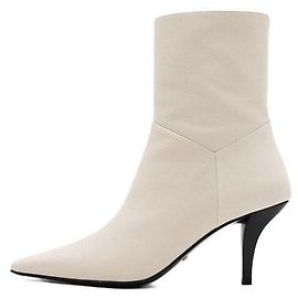 Gucci Botines de tacón con logo en cuero Demy blanco para mujer Blanco