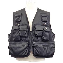 Prada Unbenutzte Re-Nylon Weste Braun