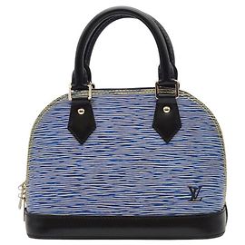 Louis Vuitton Borsa a mano e tracolla Epi Alma BB Blue Top Handle Blu