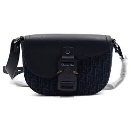 Dior Borsa a tracolla mini con patta Saddle Multi Navy Nero