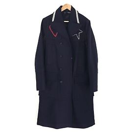 Valentino Embroidered Coat Blue
