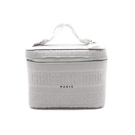 Dior Borsa Tote Vanity da Viaggio Cannage Grigio Chiaro Marrone