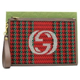 Gucci Interlocking Houndstooth Stripe Pouch and Clutch Bag Multiple colors