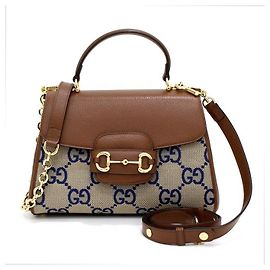 Gucci Borsa a mano e a tracolla da donna Horsebit Medium con manico superiore Marrone