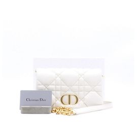 Dior Borsa a tracolla e crossbody Mini Caro Macro Cannage Bianco