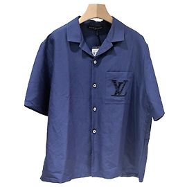 Louis Vuitton Giacca-camicia estiva a maniche corte ricamata Blu