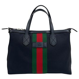 Gucci Borsa Tote Duffle Web Stripe Techno Borsa a Tracolla Nero