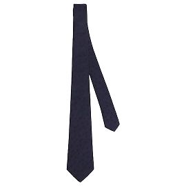 Dior Clover Motif Tie Navy Blue Silk Blue