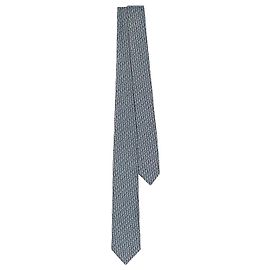 Dior Corbata Oblique de seda gris Castaño