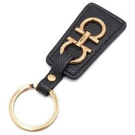 Salvatore Ferragamo Chaveiro e Pingente de Bolsa Double Gancini Preto Preto