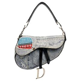 Dior Bolso Saddle de Denim Multicolor