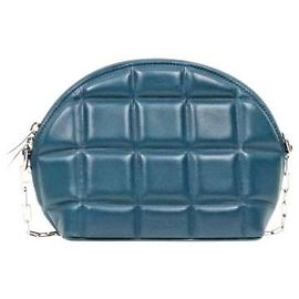 Bottega Veneta Navy Half Moon Shoulder Bag Blue