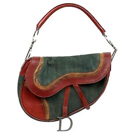 Dior Bolso Saddle de Denim Multicolor