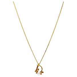 Dior Collier Pearl Oblique Gold Doré