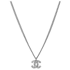Chanel Collana Pearl CC Silver Argento