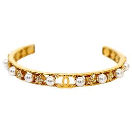 Chanel Pulseira de pérolas e cristais Dourado