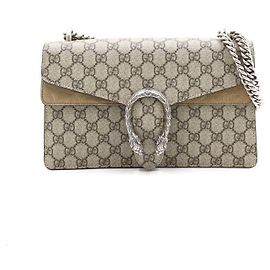 Gucci Bolsa de Ombro Dionysus Small com Corrente Marrom