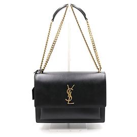 Saint Laurent Bolsa de Ombro e Crossbody Large Sunset Monogram Chain Preto