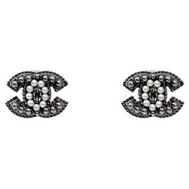 Chanel Orecchini Pearl CC Argento