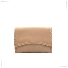 Maison Martin Margiela Pochette à rabat avec logo doré Marron