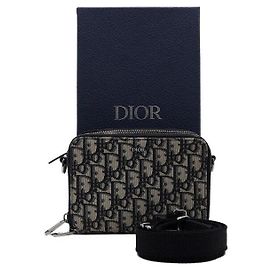 Dior Borsa a tracolla e crossbody unisex Oblique Pouch Zip Marrone