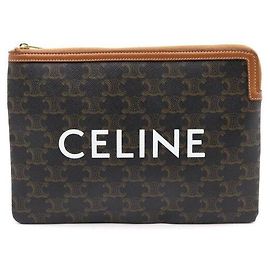 Céline Triomphe Canvas Kleine Pochette und Clutch-Tasche Braun