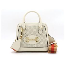 Gucci Mini Borsa Tote con Morsetto e Tracolla Bianco