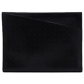 Bottega Veneta Black Business Document Case for Men Clutch Bag Black