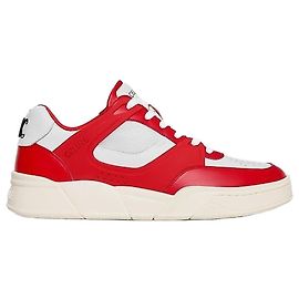 Céline Sneakers basse stringate Trainer in vitello e mesh Rosso/Bianco Rosso