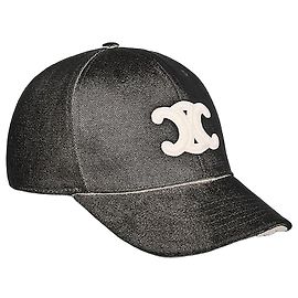 Céline Gorra de béisbol Triomphe de drill de algodón negro Negro