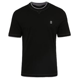 Brunello Cucinelli Layering Crew Neck Kurzarm T-Shirt Schwarz