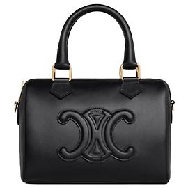 Céline Piccola borsa Boston in pelle di vitello morbida nera da donna, borsa tote e a tracolla Nero