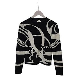 Hermès Rolling Triangle Intarsia Kaschmirstrick Schwarz