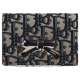 Dior Cartera Glycine Blue Oblique Jacquard Azul