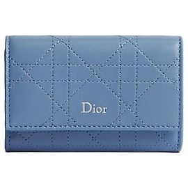 Dior Trianon Glycine Wallet Blue Meiosotis Flat Cannage Lambskin Blue