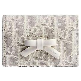 Dior Cartera Glycine Latte Gray Oblique Jacquard Castaño