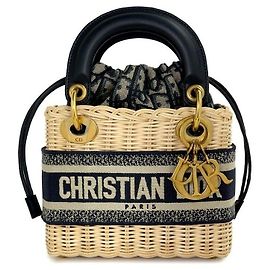 Dior Natural Worker Lady Bag Mini Blau