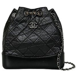 Chanel Gabrielle Backpack Small Black Series Black