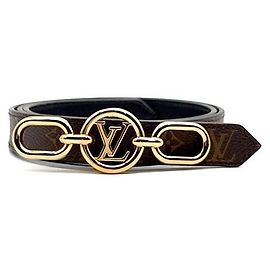 Louis Vuitton Cinturón reversible Monogram LV Circle Prime Castaño