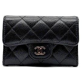 Chanel Caviar Card Wallet Black