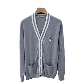 Brunello Cucinelli Cotton Logo Cardigan Grey XL Brown